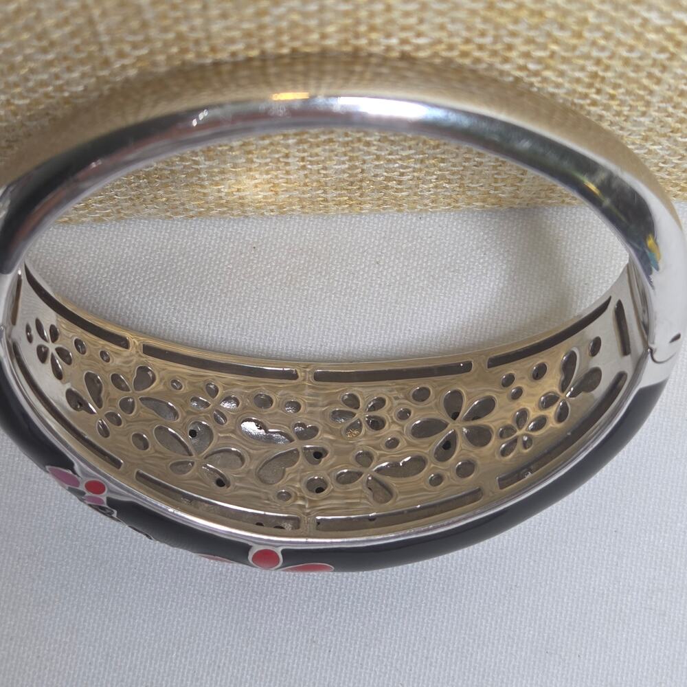 Belle Etoile Hand Painted Art Deco Flutter Bangle Bracelet - Picture 8 of 9